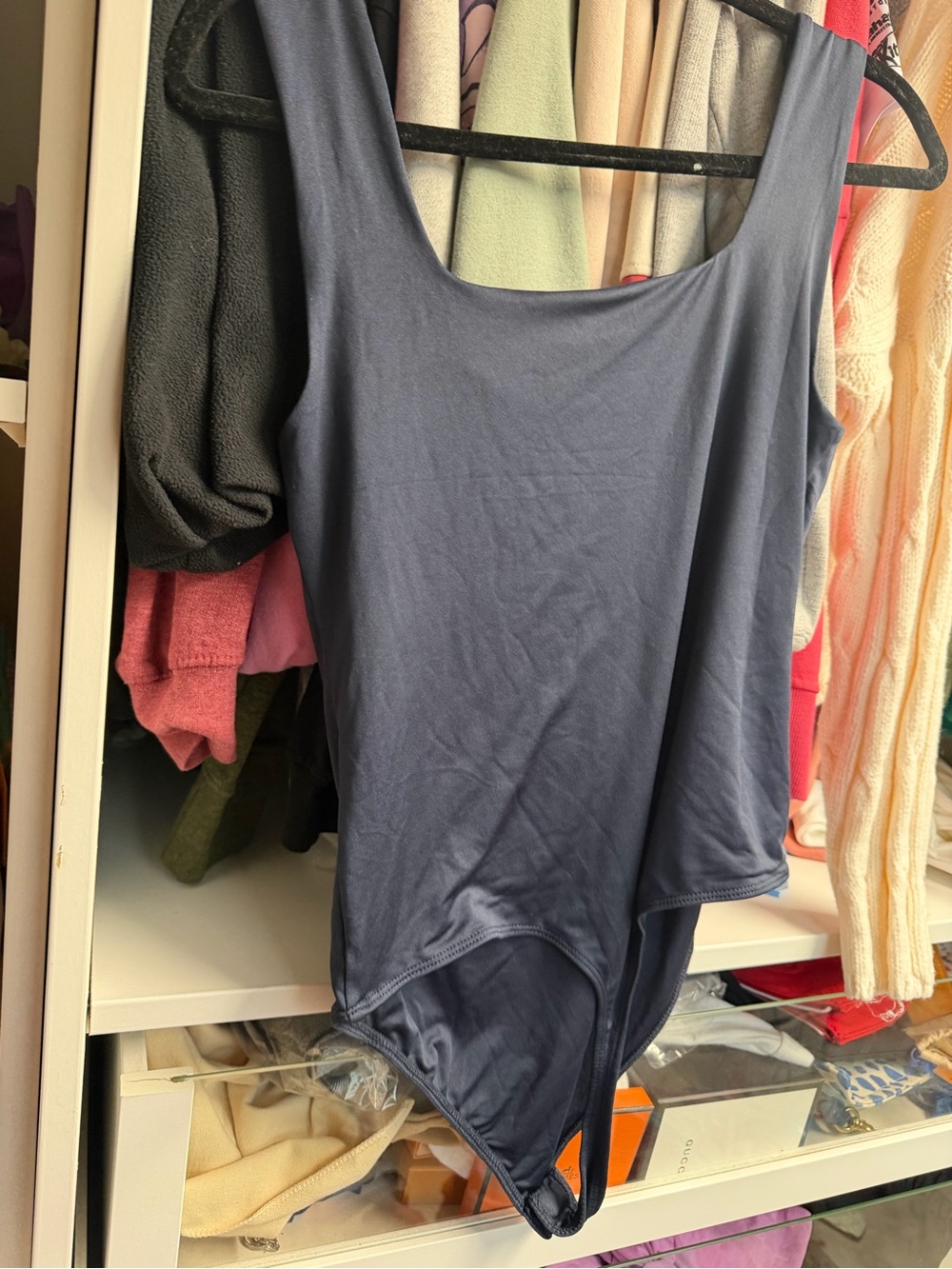 Workshop Republic Clothing Navy Scoop Neck Sleeveless Bodysuit